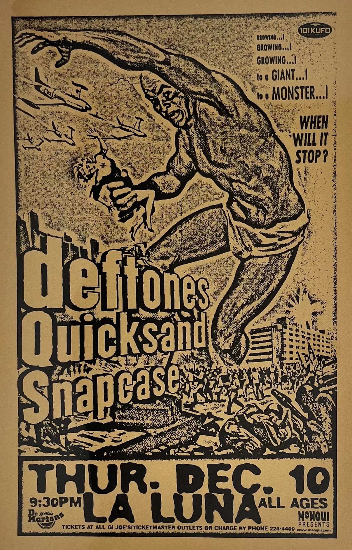 MXP-204.8 Deftones & Quicksand La Luna 1998 Concert Poster