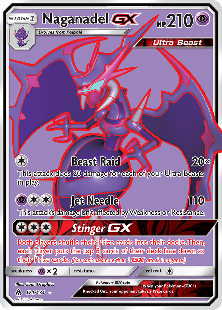 Naganadel GX (121/131) - Forbidden Light Pokémon Card