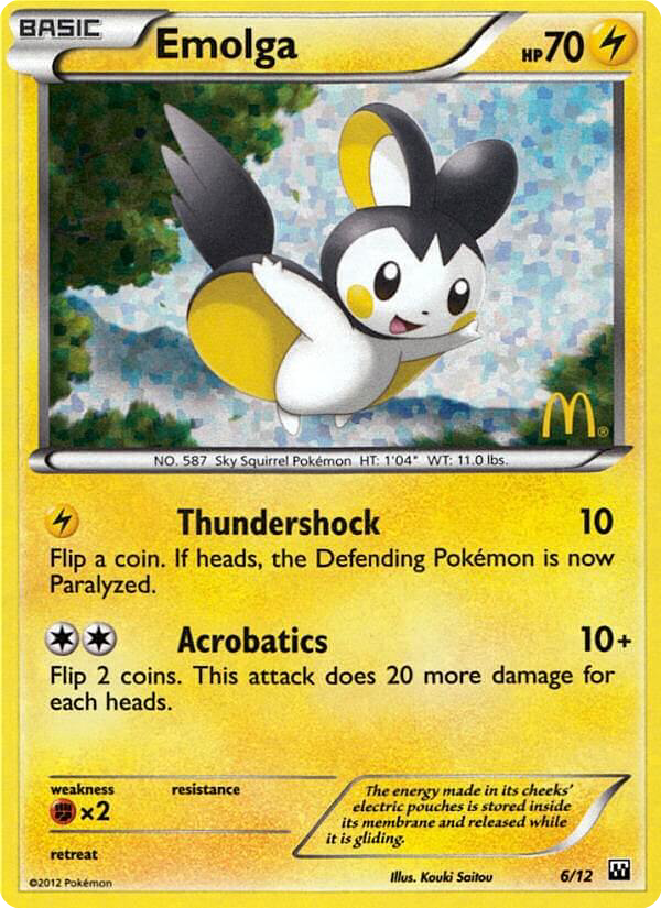 Emolga (6/12) - McDonald's Collection 2012 Pokémon Card