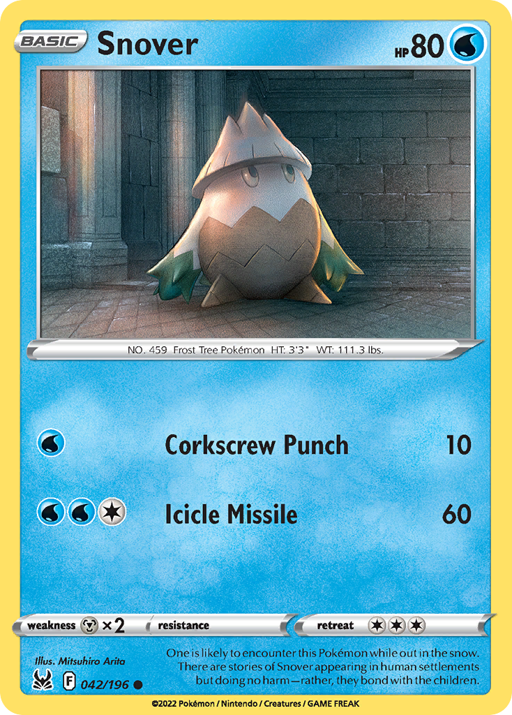 Snover (42/196) - Lost Origin Pokémon Card