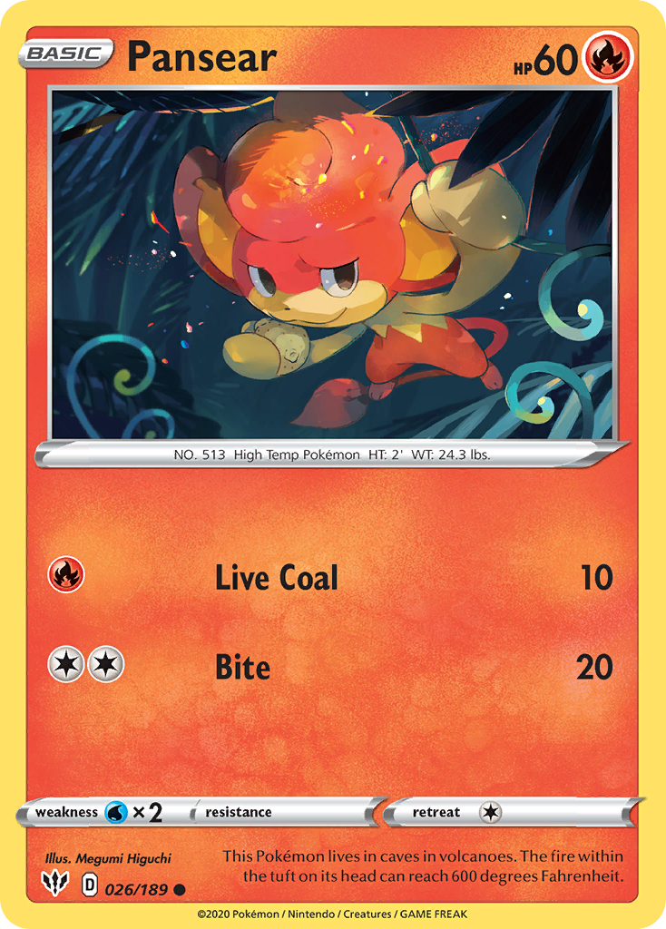 Pansear (26/189) - Darkness Ablaze Pokémon Card