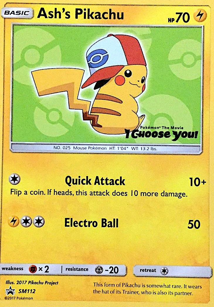 Ash's Pikachu (SM112) - SM Black Star Promos Pokémon Card