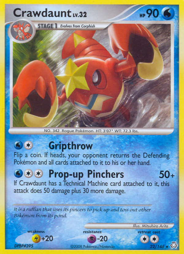 Crawdaunt (22/146) - Legends Awakened Pokémon Card