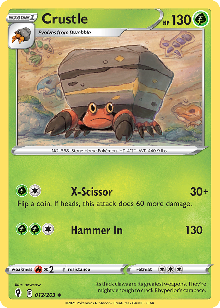 Crustle (12/203) - Evolving Skies Pokémon Card