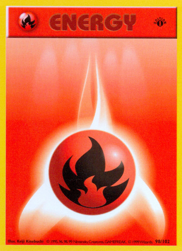 Fire Energy (98/102) - Base (1st Edition) Pokémon Card