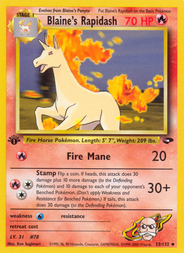 Blaine's Rapidash (33/132) - Gym Challenge (1st Edition) Pokémon Card