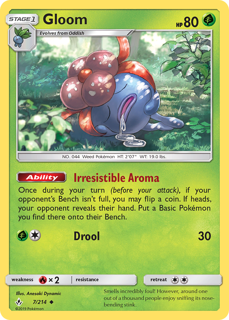 Gloom (7/214) - Unbroken Bonds Pokémon Card