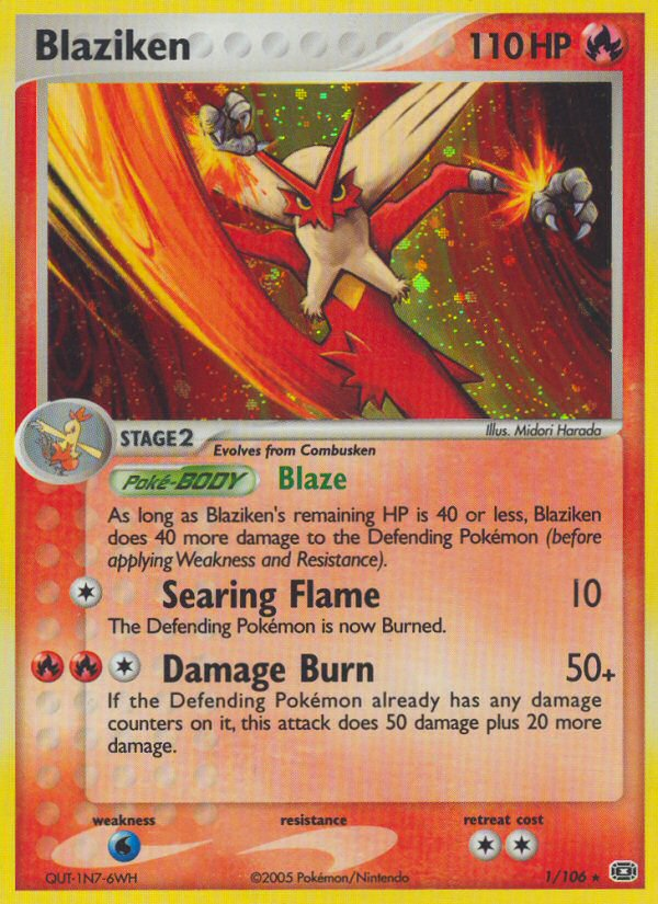 Blaziken (1/106) - Emerald Pokémon Card