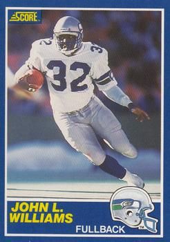 John L. Williams 1989 Score #76 Sports Card