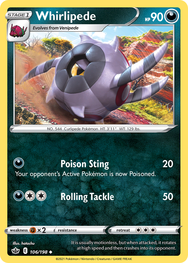 Whirlipede (106/198) - Chilling Reign Pokémon Card