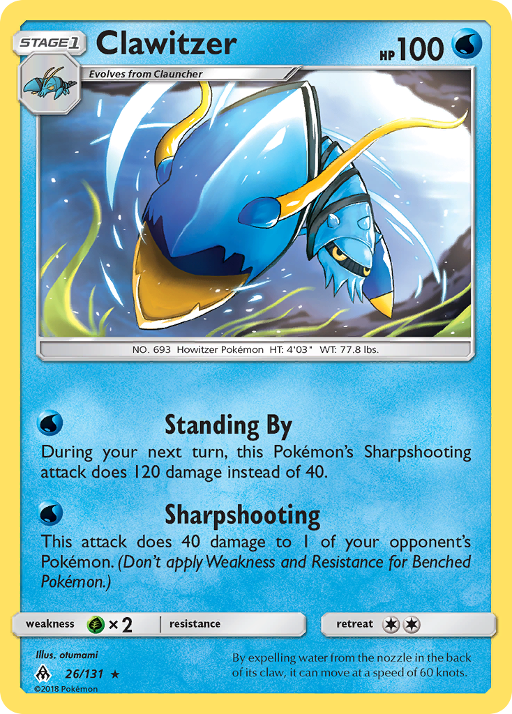 Clawitzer (26/131) - Forbidden Light Pokémon Card