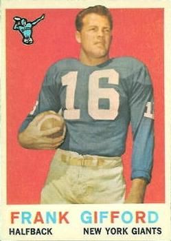Frank Gifford 1959 Topps #20 Sports Card