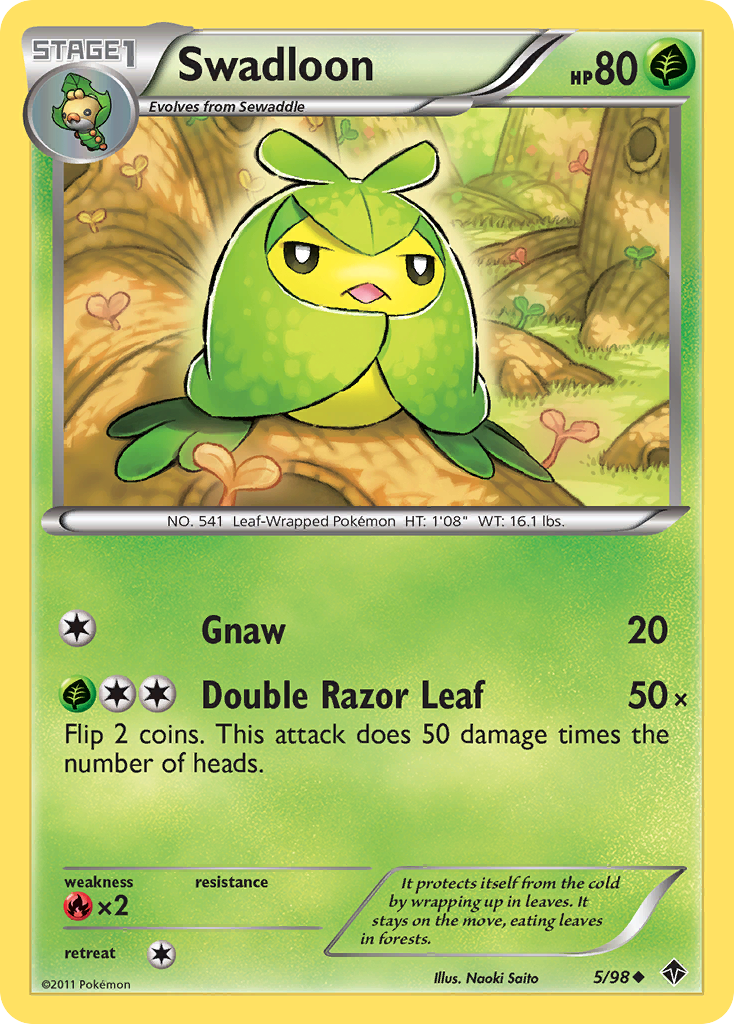 Swadloon (5/98) - Emerging Powers Pokémon Card