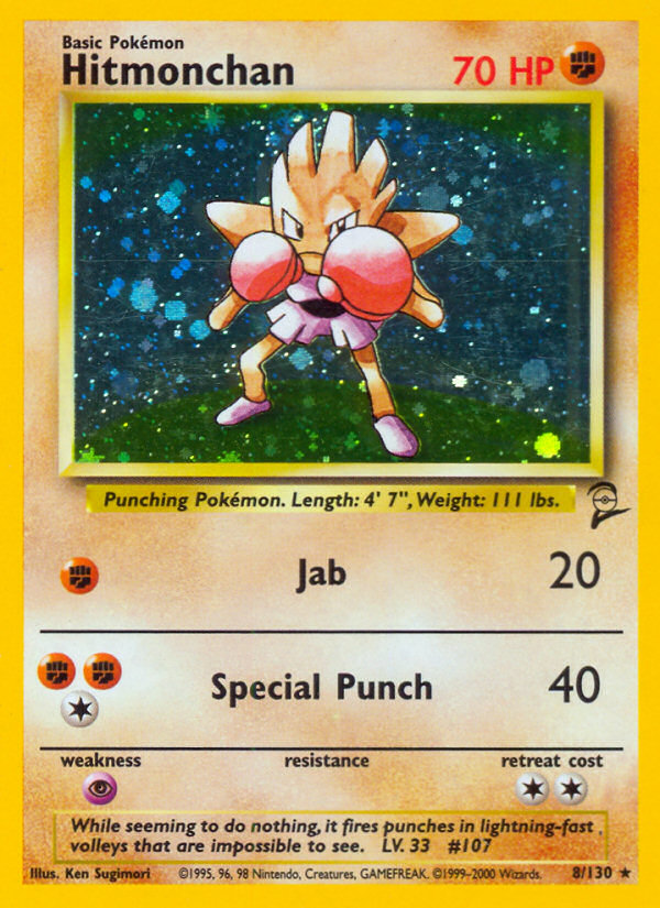 Hitmonchan (8/130) - Base Set 2 Pokémon Card