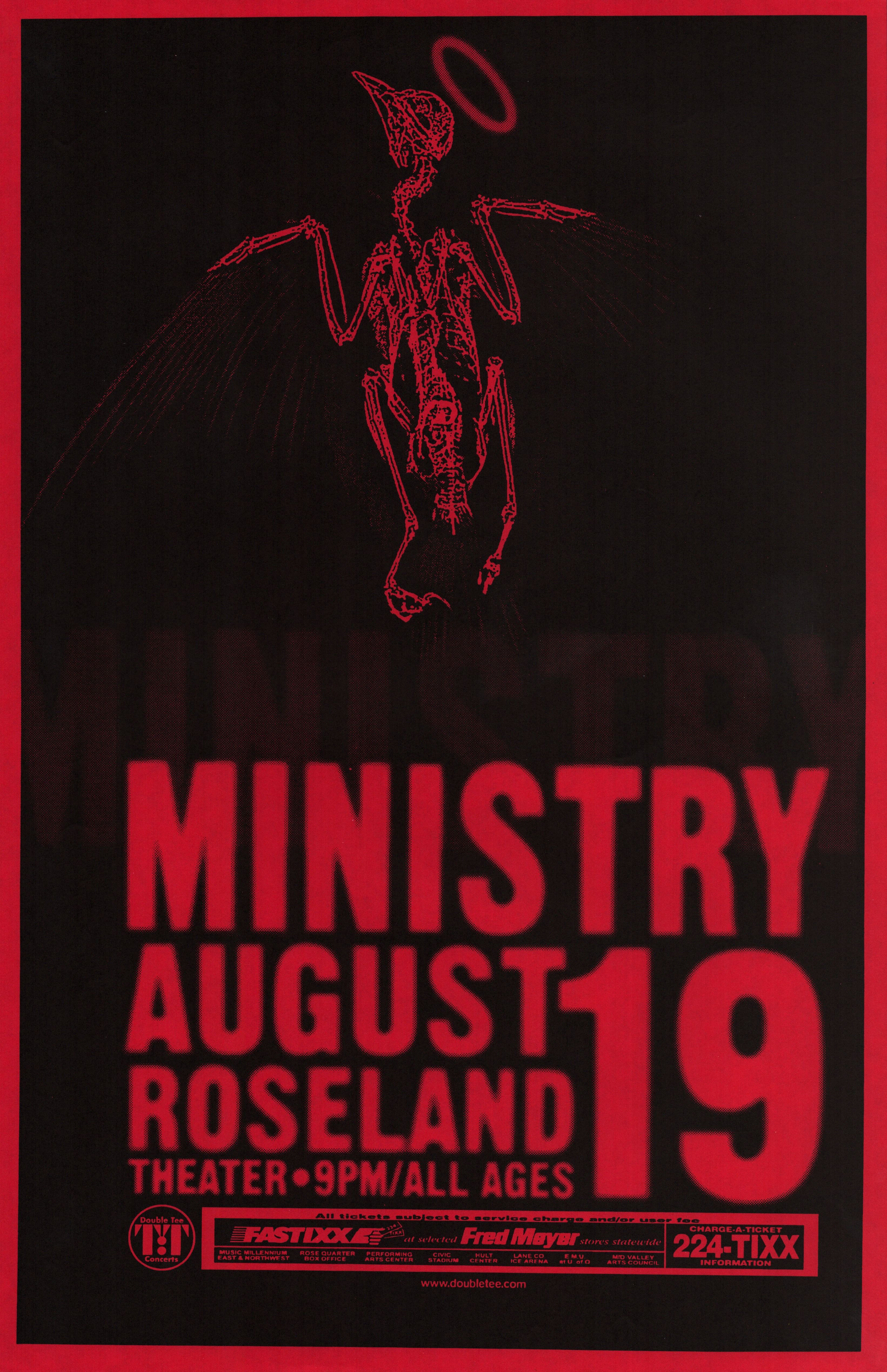 MXP-50.4 Ministry 1999 Roseland Theater  Aug 19 Concert Poster