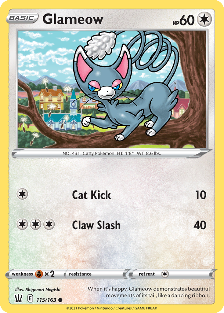 Glameow (115/163) - Battle Styles Pokémon Card