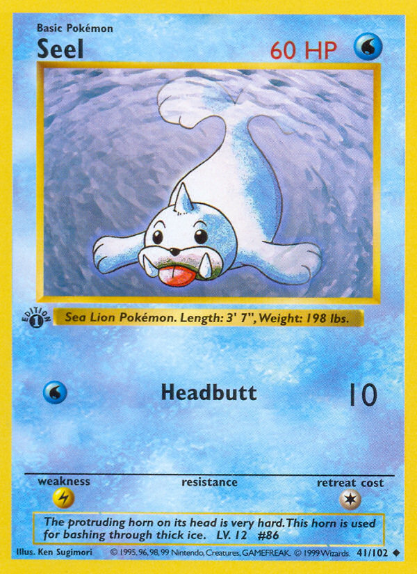 Seel (41/102) - Base (1st Edition) Pokémon Card