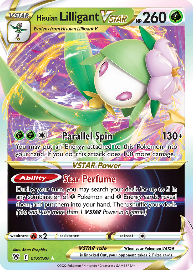 Hisuian Lilligant VSTAR (18/189) - Astral Radiance Pokémon Card