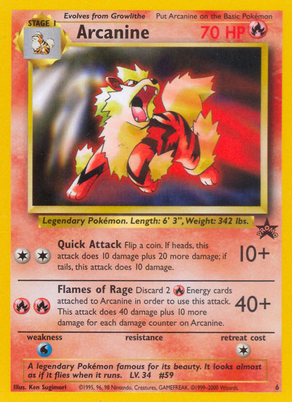 Arcanine (6/53) - Wizards Black Star Promos Pokémon Card