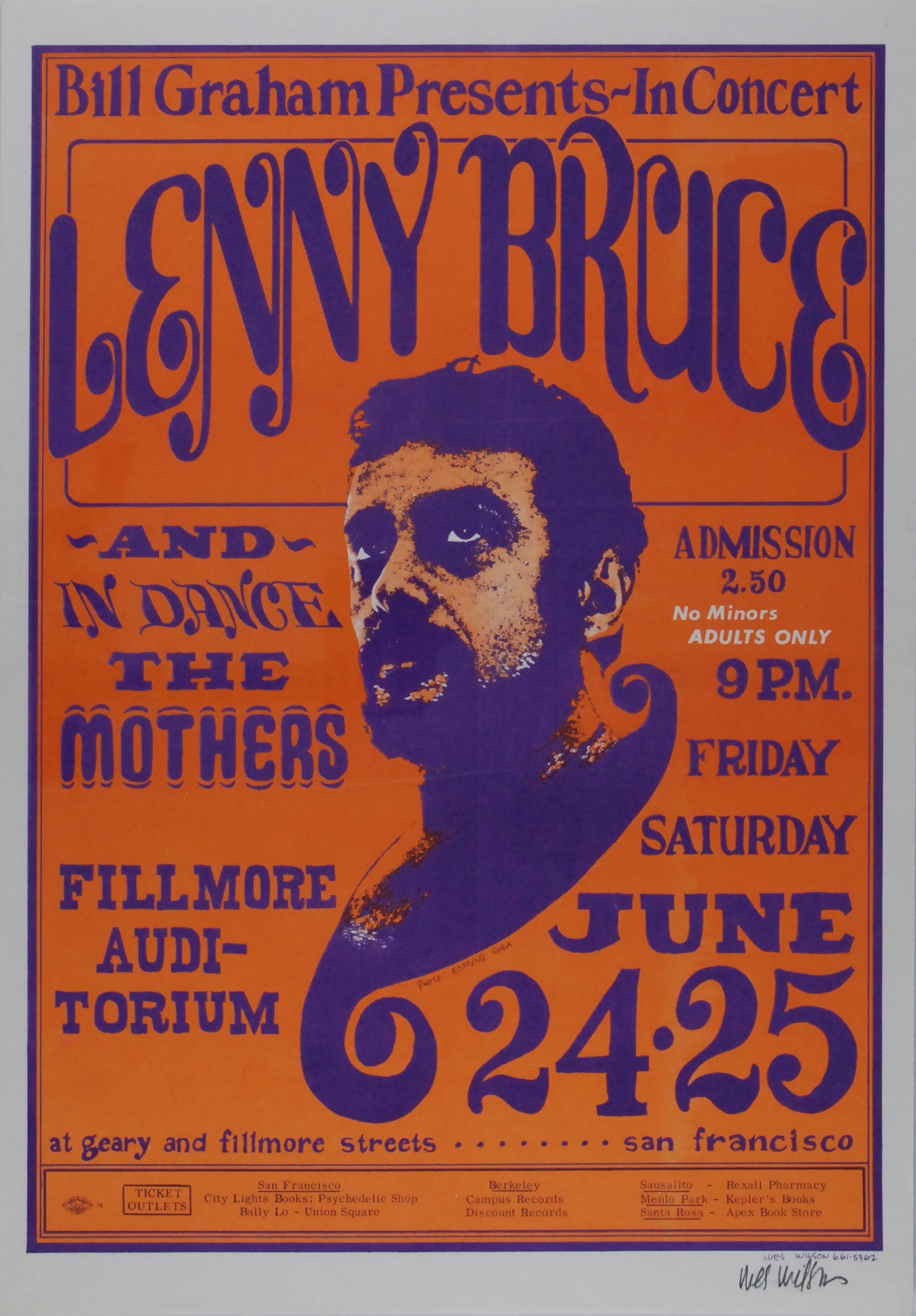 BG-13-OP-1 Lenny Bruce The Fillmore 1966 Concert Poster