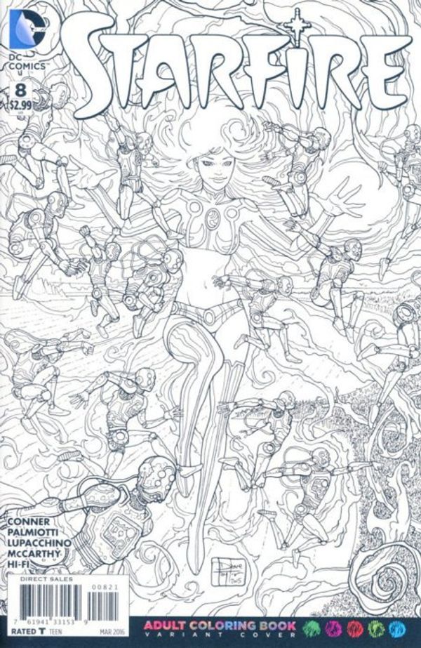 Starfire #8 (Adult Coloring Book Variant Cover)