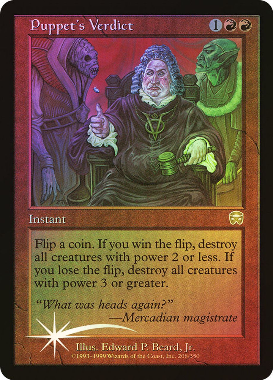 Puppet's Verdict (Mercadian Masques - Foil) Trading Card