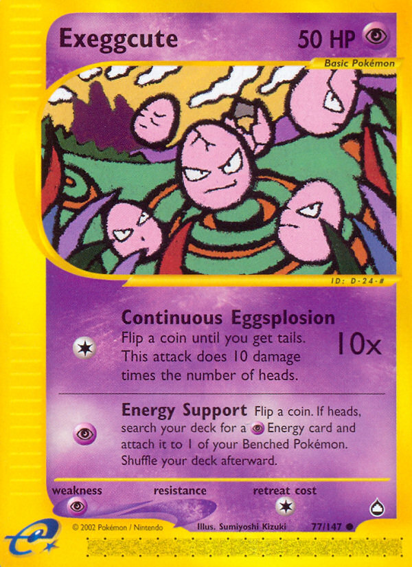 Exeggcute (77/147) - Aquapolis Pokémon Card