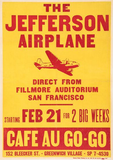 Jefferson Airplane Cafe Au Go 1967 Concert Poster