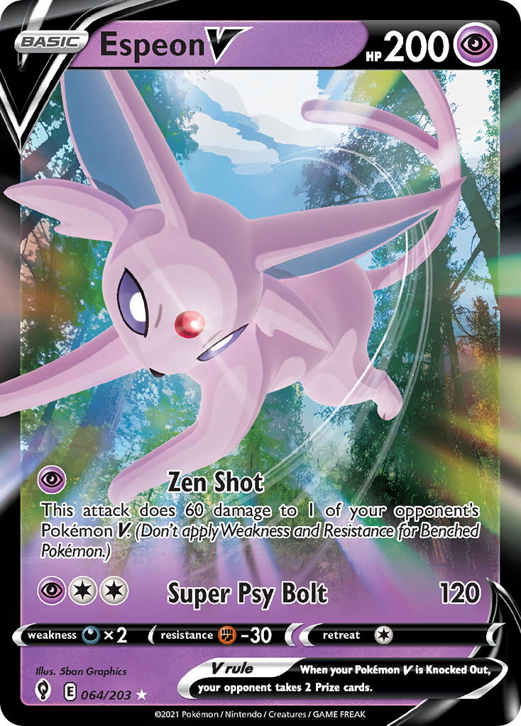 Espeon V (64/203) - Evolving Skies Pokémon Card