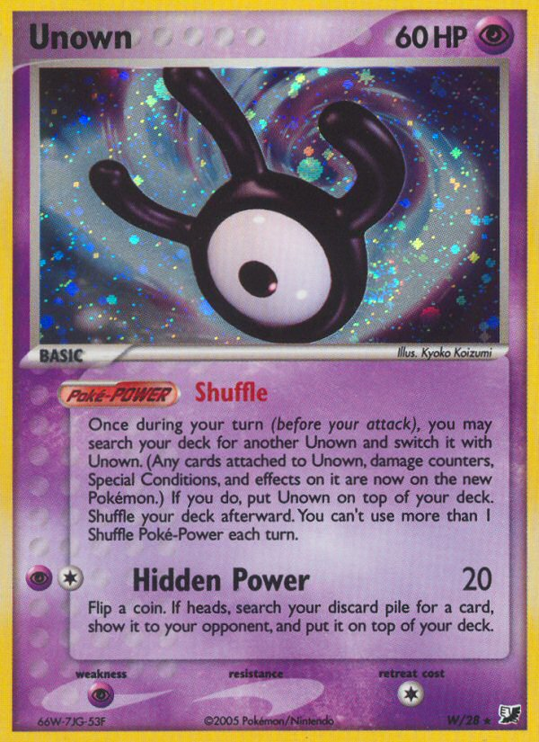 Unown (W) - Unseen Forces Pokémon Card