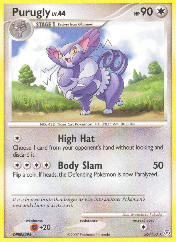 Purugly (36/130) - Diamond & Pearl Pokémon Card