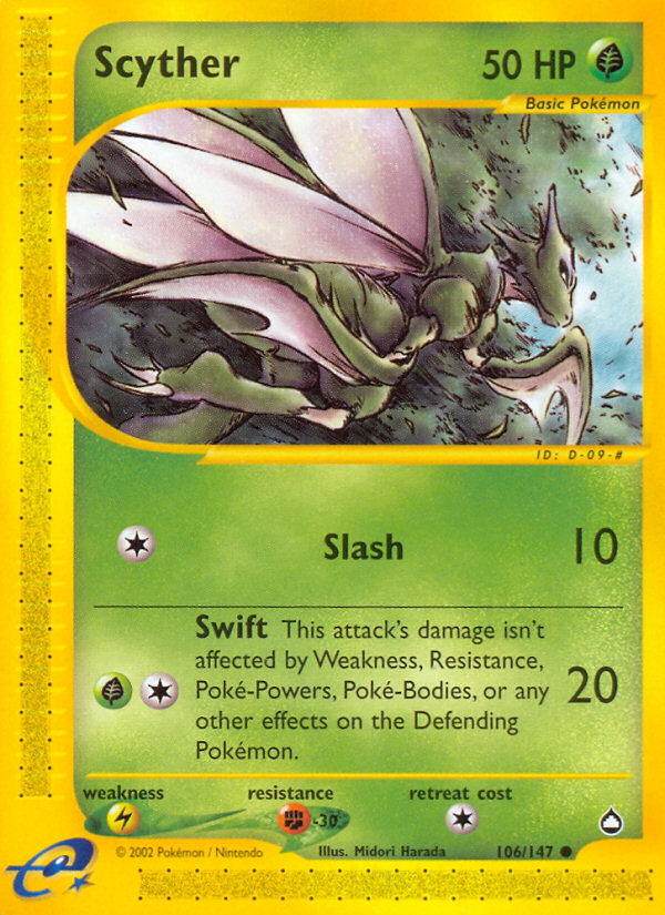 Scyther (106/147) - Aquapolis Pokémon Card