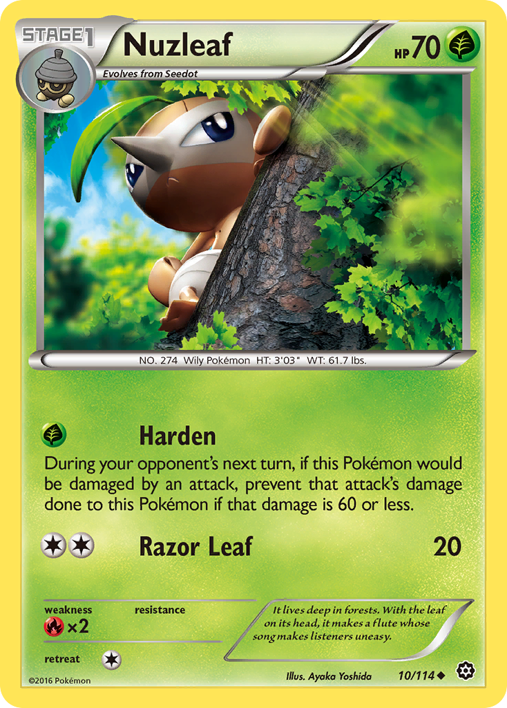 Nuzleaf (10/114) - Steam Siege Pokémon Card