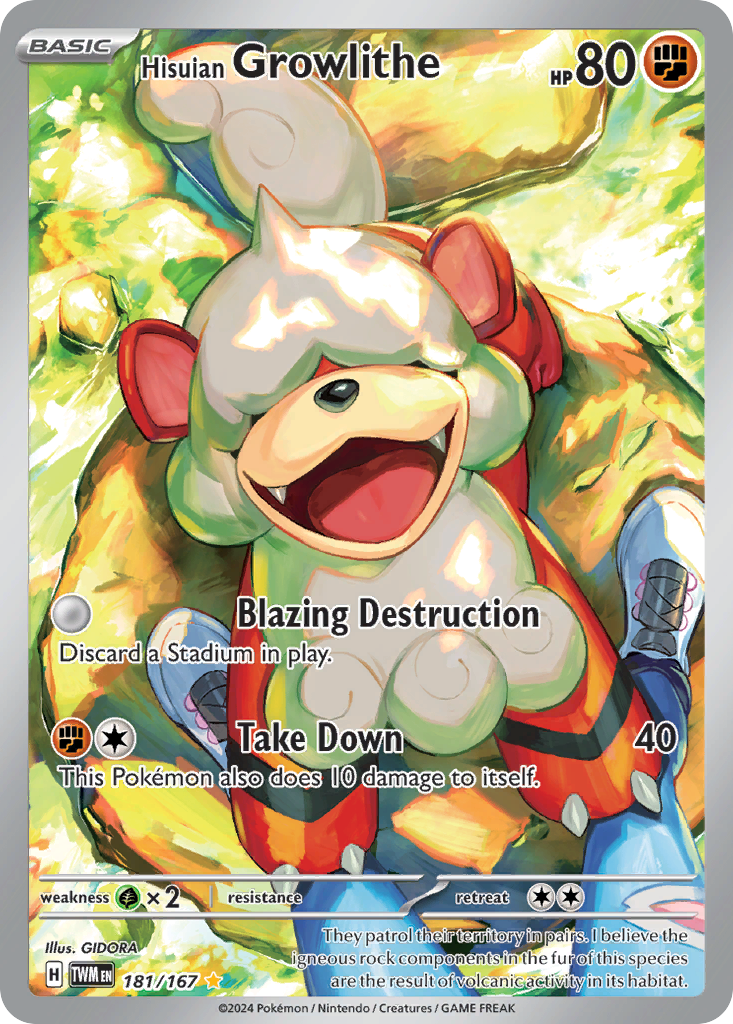 Hisuian Growlithe (181/167) - Twilight Masquerade Pokémon Card