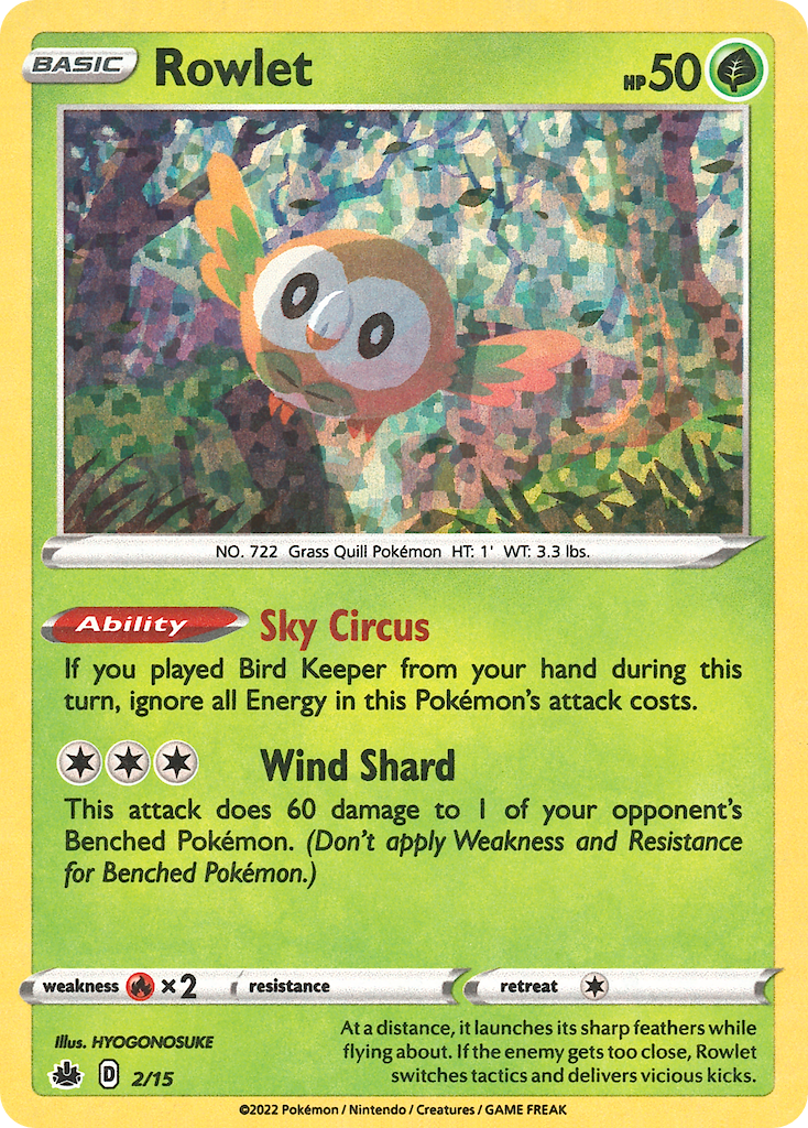 Rowlet (2/15) - McDonald's Collection 2022 Pokémon Card