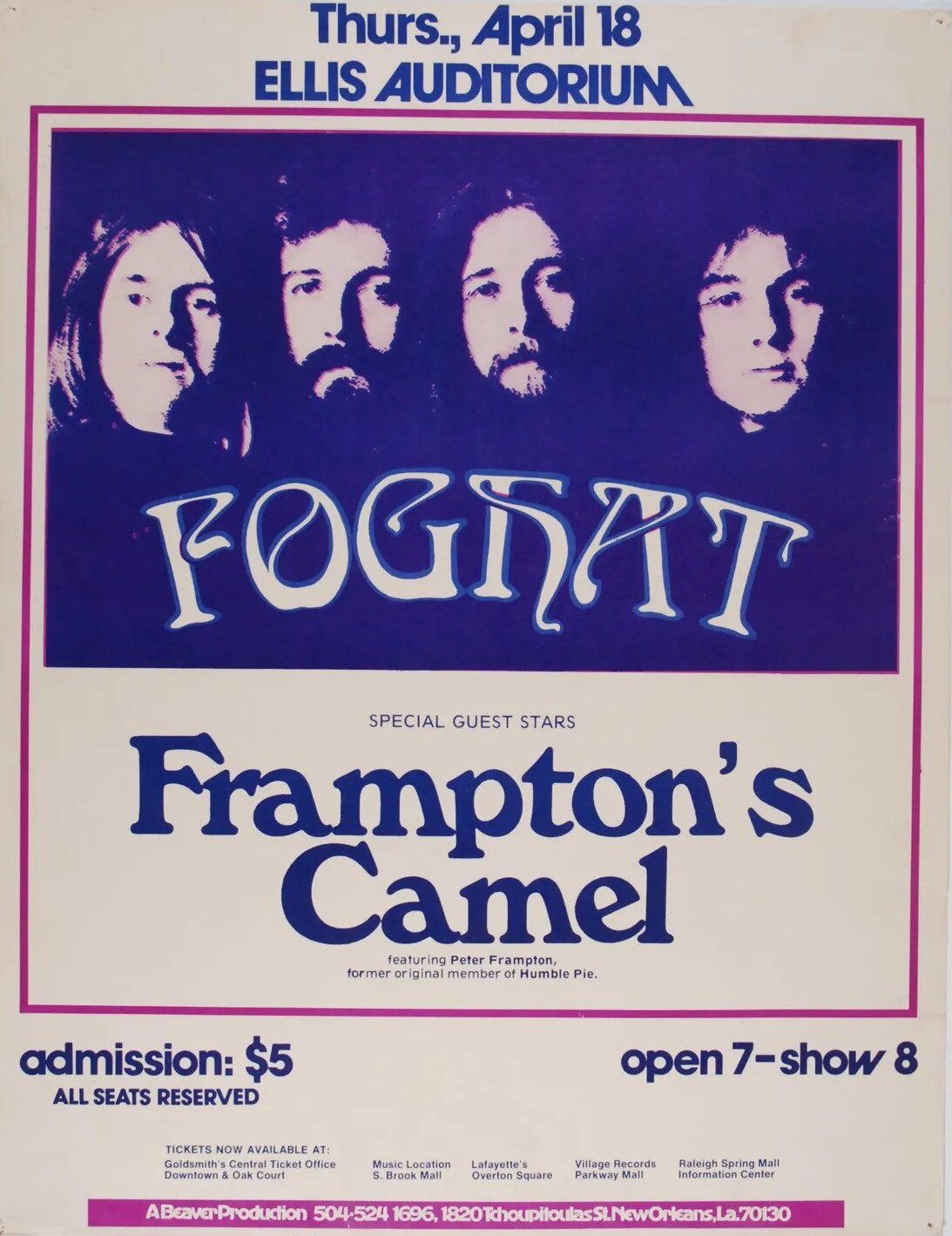1974Ellis AuditoriumFoghatFramptons CamelPeter Frampton Value