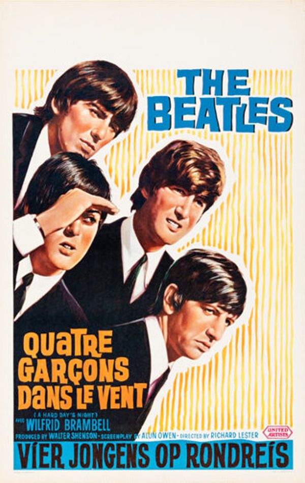 The Beatles A Hard Day's Night Belgian Film Poster 1964