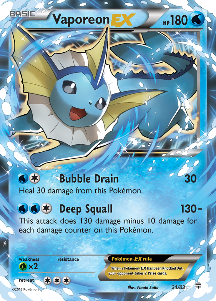 Vaporeon EX (24/83) - Generations Pokémon Card