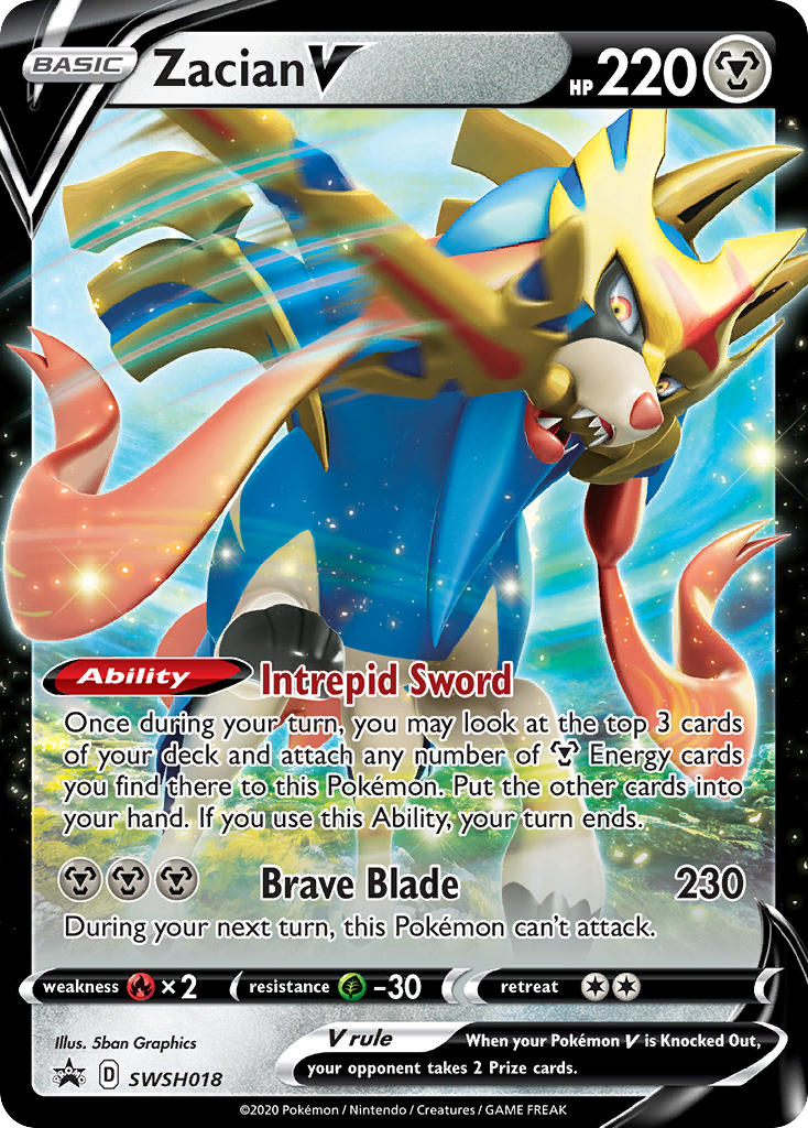 Zacian V (SWSH018) - SWSH Black Star Promos Pokémon Card