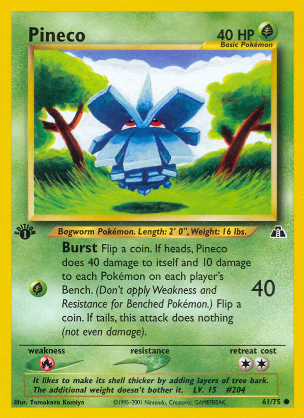 Pineco (61/75) - Neo Discovery Pokémon Card