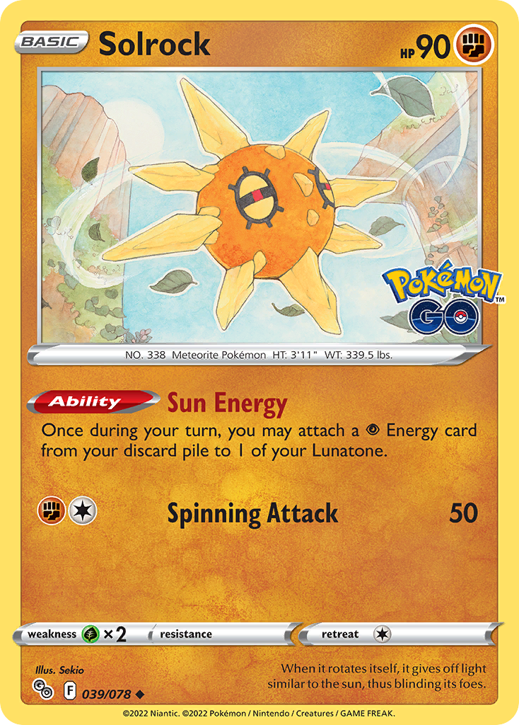 Solrock (39/78) - Pokémon GO Pokémon Card