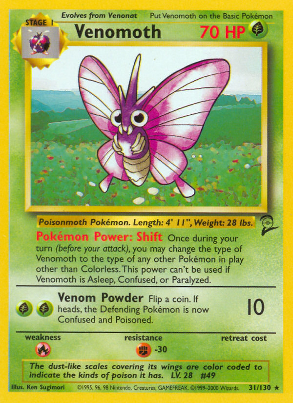 Venomoth (31/130) - Base Set 2 Pokémon Card