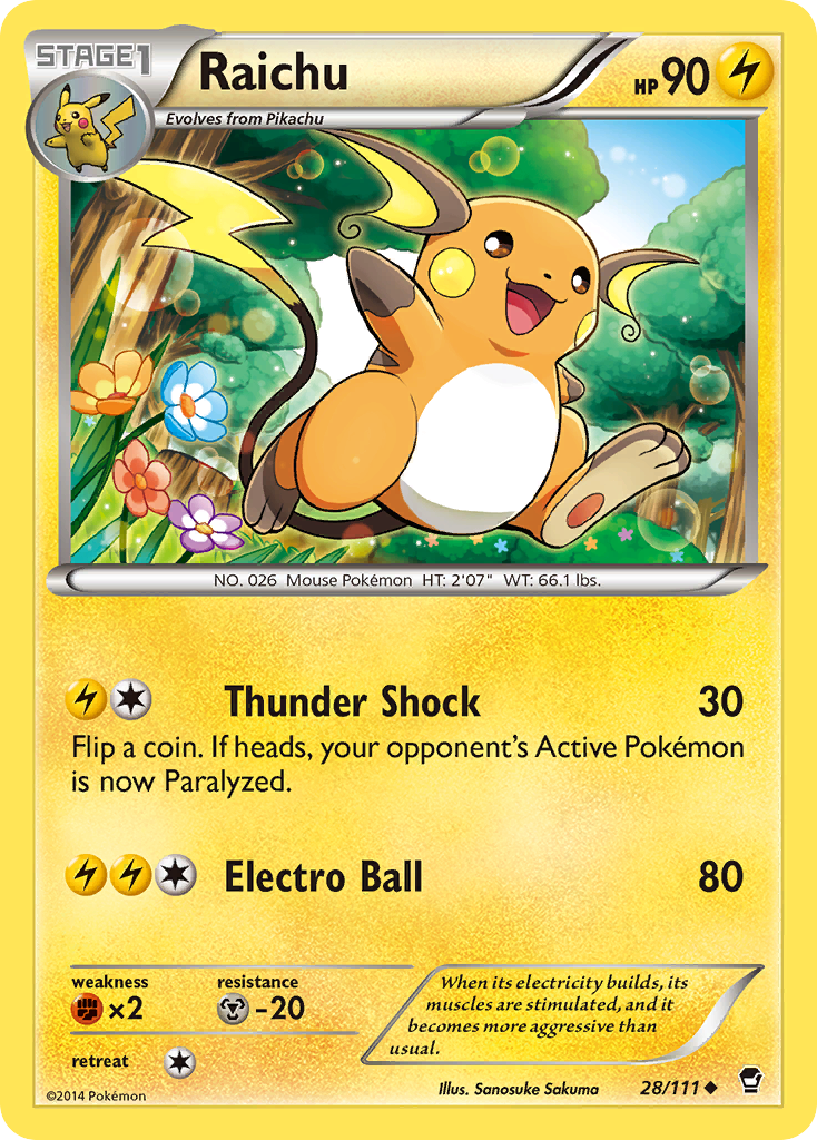 Raichu (28/111) - Furious Fists Pokémon Card