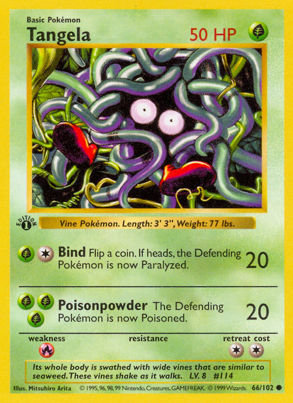 Tangela (66/102) - Base (1st Edition) Pokémon Card