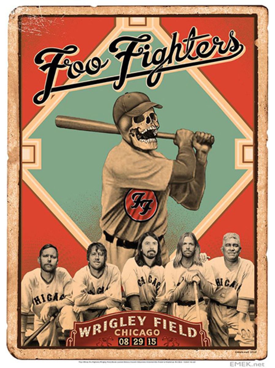 Foo Fighters Wrigley Field 2015 Concert Poster