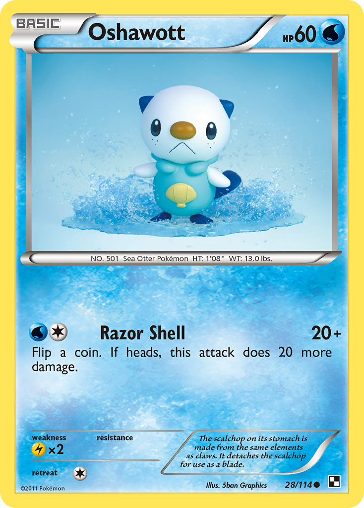 Oshawott (28/114) - Black & White Pokémon Card