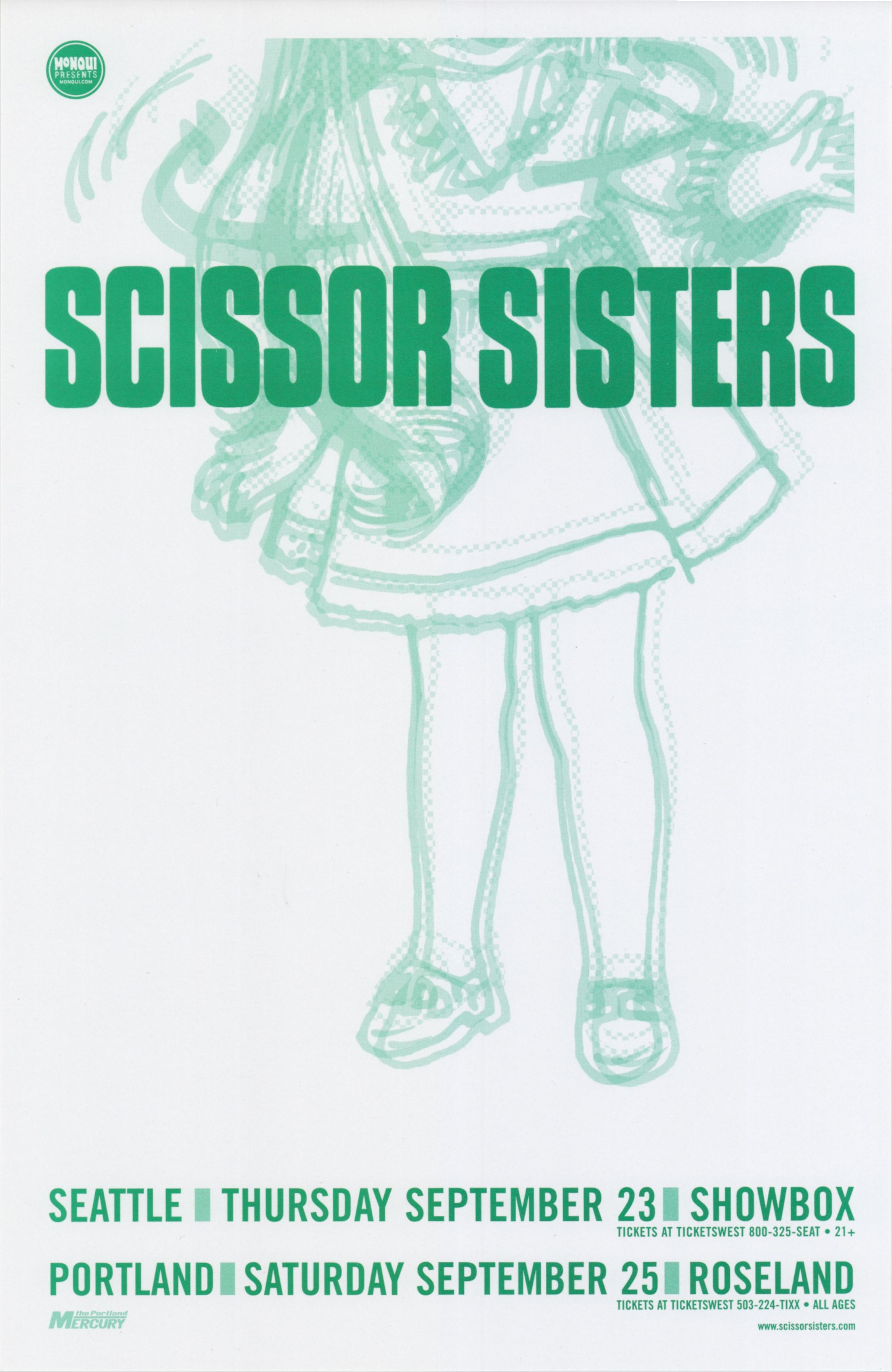 MXP-109.3 Scissor Sisters 2006 Showbox/Roseland Theater White Concert Poster