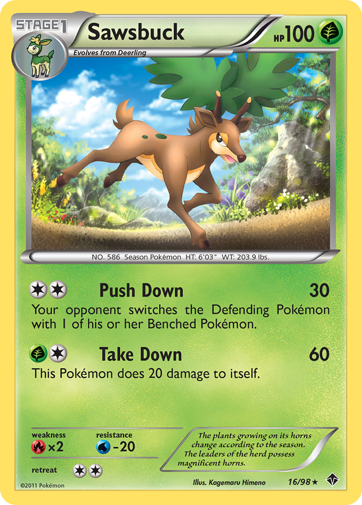 Sawsbuck (16/98) - Emerging Powers Pokémon Card