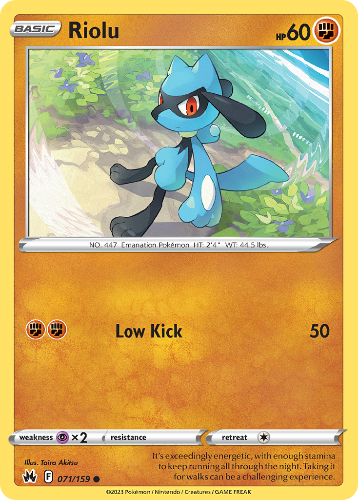 Riolu (71/159) - Crown Zenith Pokémon Card