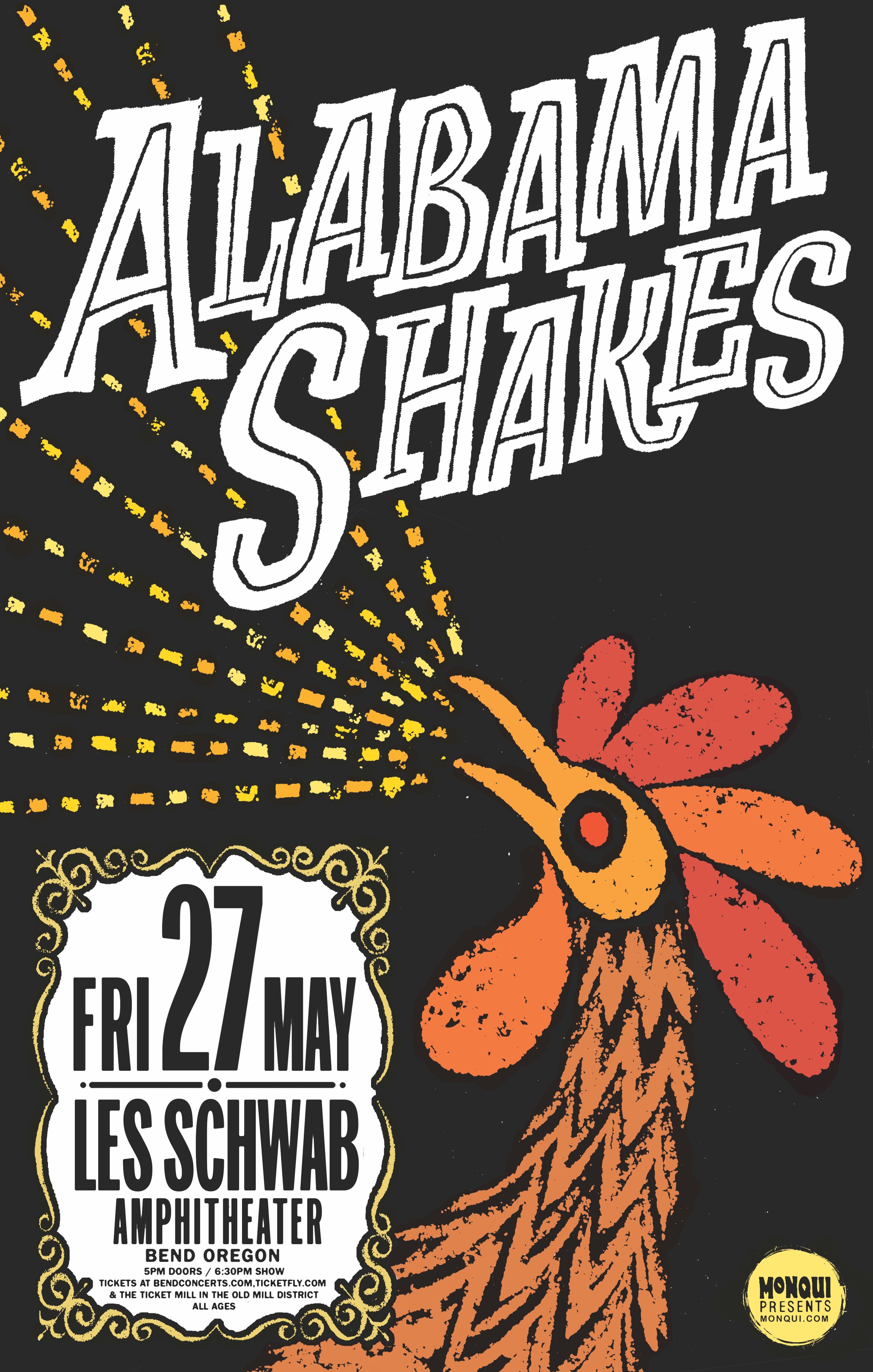 MXP-71.1 Alabama Shakes 2016 Les Schwab Amphitheater  May 27 Concert Poster
